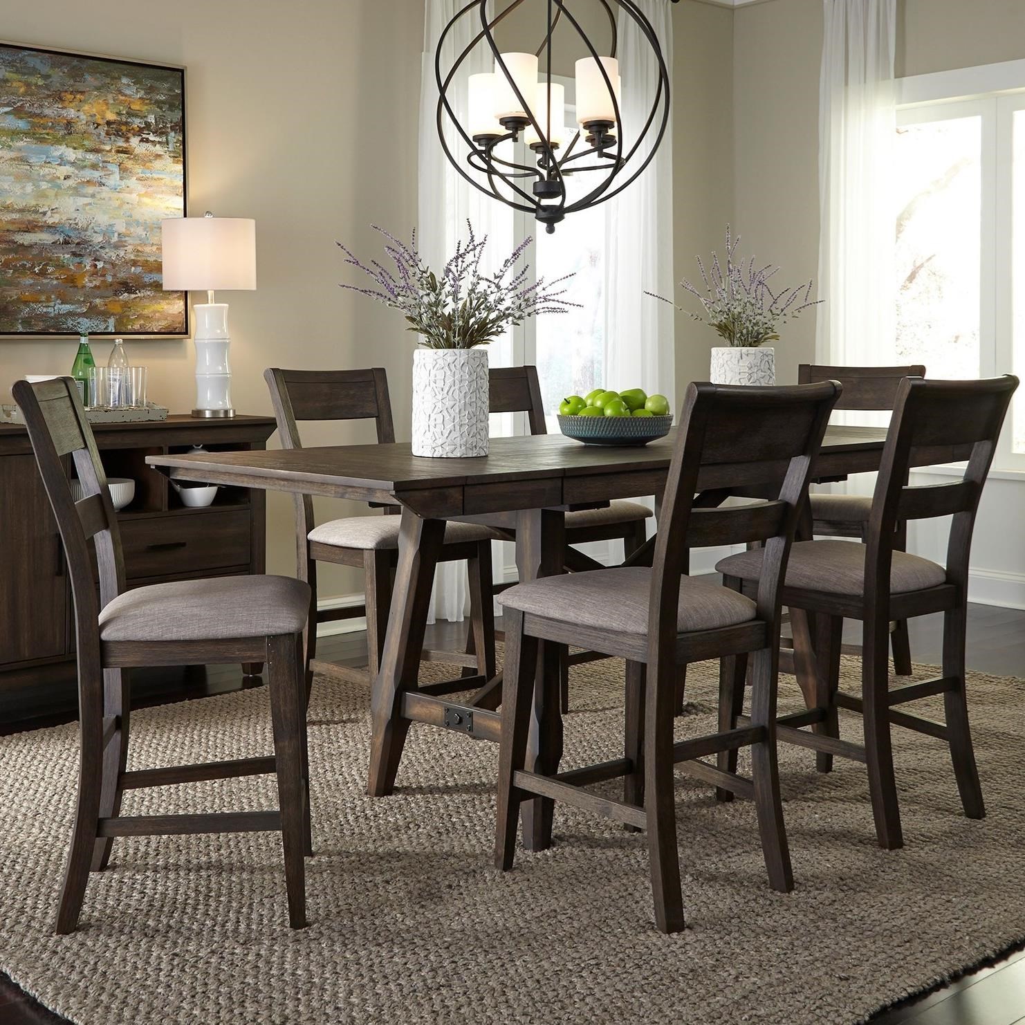 Double Bridge 7 Piece Gathering Table Set